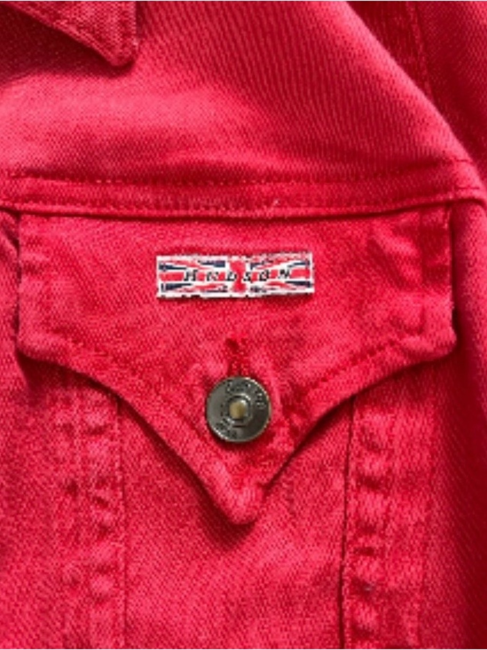 Designer Hudson Jeans Red Women’s  Denim Jacket with Button Front - Picture 3 of 5